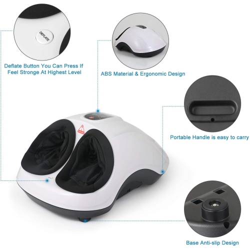 Shiatsu Foot Massager with Heat and Deep Kneading Compression Rolling Massage Machine for Circulation Plantar Fasciitis and Pain Relief with Auto