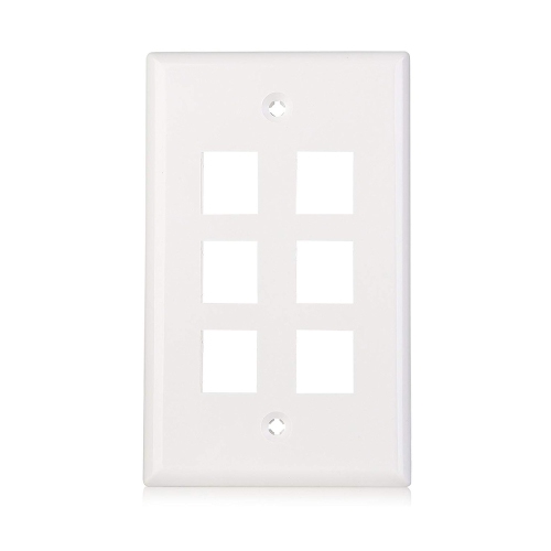axGear 10 Packs Wall Plate 6 Port White Unbreakable Toggle Outlet Cover