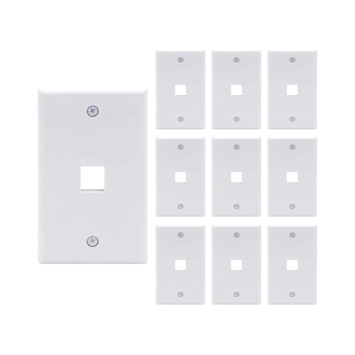 axGear 10 Packs Wall Plate 1 Port White Unbreakable Toggle Outlet Cover