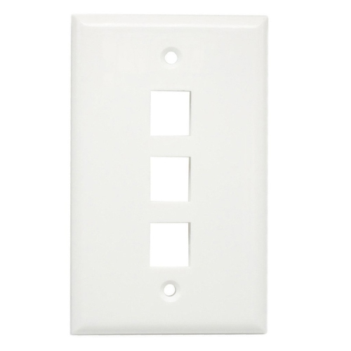 axGear 10 Packs Wall Plate 3 Port White Unbreakable Toggle Outlet Cover