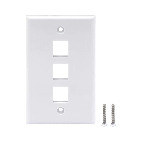 axGear 10 Packs Wall Plate 3 Port White Unbreakable Toggle Outlet Cover