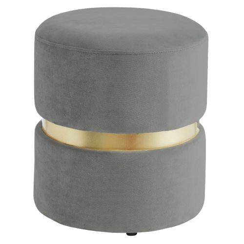 BRILLCOOL  Nicole Round Ottoman - In Grey