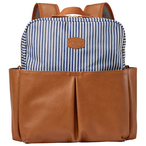 JJ Cole Popperton Backpack Diaper Bag Ticking Stripe Best Buy Canada