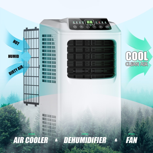 Costway 9,000 BTU Portable Air Conditioner & Dehumidifier Function Remote w/ Window Kit