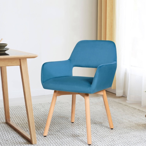 Costway Set of 2 Modern Accent Armchairs Velvet Fabric Leisure Chairs Club Guest