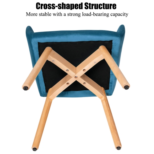 Costway Set of 2 Modern Accent Armchairs Velvet Fabric Leisure Chairs Club Guest