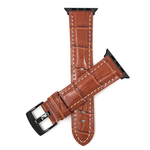 BANDINI  Extra Long (Xl) Leather Watch Strap for Apple Watch Band 42MM (Series 11/10) /41MM / 40MM / 38Mm, Series 11 10 9 8 7 6 5 Se, Tan / / Black