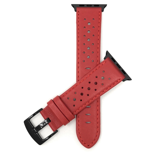 BANDINI  Extra Long (Xl) Leather Watch Strap for Apple Watch Band 42MM (Series 11/10) /41MM / 40MM / 38Mm, Series 11 10 9 8 7 6 5 & Se, Rally / Black