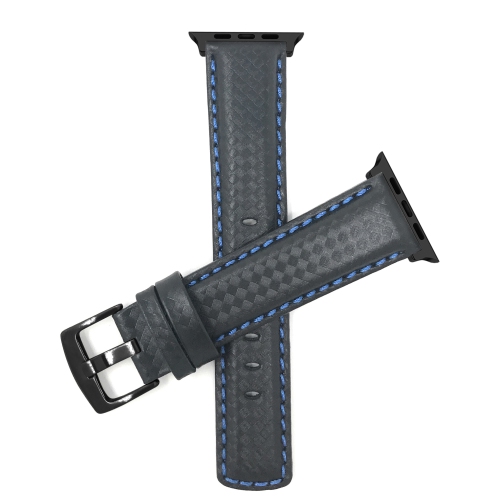 BANDINI  Leather Watch Strap for Apple Watch Band 46MM / 49MM / 45MM / 44MM / 42MM (Series 3), Series 11 10 9 8 7 6 5 Se, Ultra 3 2 1, Carbon Fiber