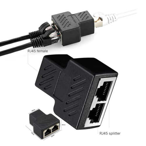 RJ45 CAT7 Cat 6 Ethernet Cable LAN Port 1 to 2 Socket Splitter Connector Adapter