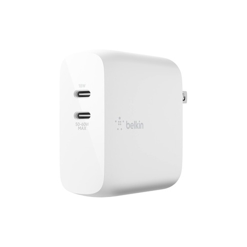 Belkin BOOST&uarr;CHARGE Dual USB-C PD GaN Wall Charger 68W WCH003DQWH