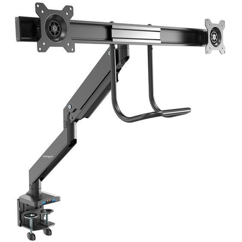 StarTech Desk Mount Dual Monitor Arm with USB & Audio - Slim Full Motion Adjustable Dual Monitor VESA Mount for up to 32" Displays - Ergonomic