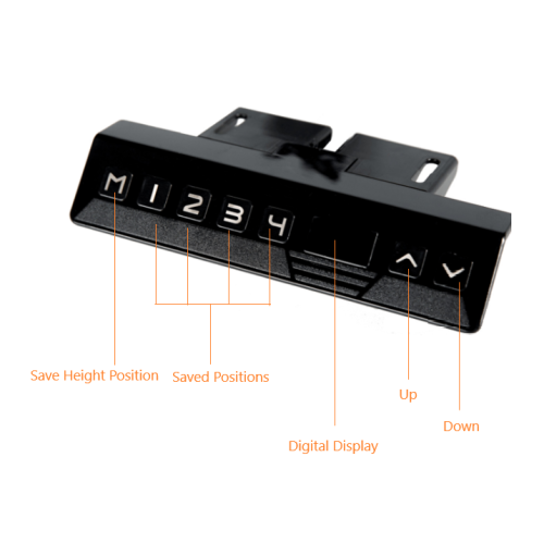 EFFYDESK Business Height Adjustable Home Office Computer Standing Desk with Cable Management Tray Oak Wood on White Frame