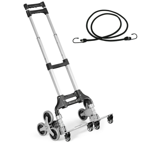 Gymax Folding Stair Climbing Cart Portable Hand Truck Utility Dolly w/ Bungee Cord