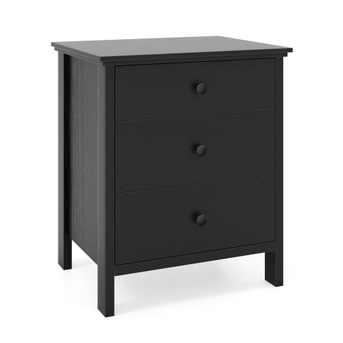 Gymax Nightstand w/ 3 Drawer for Bedroom Compact Storage Chest Modern Sofa Side