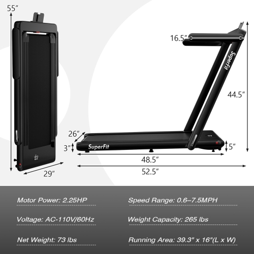 Gymax Motorized Treadmill Folding Under Desk Electric Treadmill