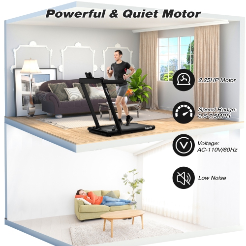 Gymax Motorized Treadmill Folding Under Desk Electric Treadmill