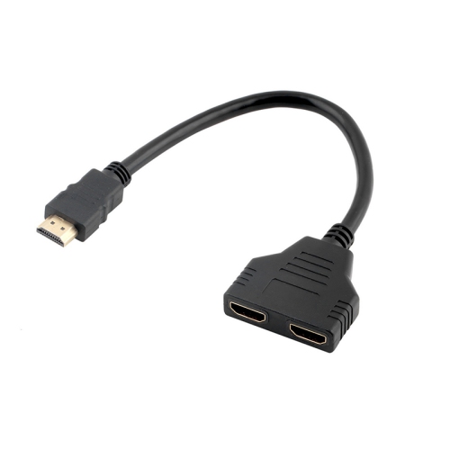 CABLESHARK HDMI Male To Dual HDMI Female 1 to 2 Way Splitter Adapter Cable Converter For HDTV