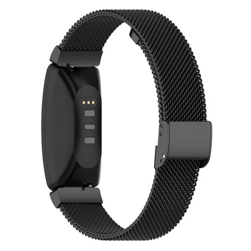StrapsCo Shark Mesh Watch Band Strap for Fitbit Inspire & Inspire HR & Inspire HR - Short-Medium - Black