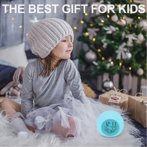 Réveille-matin pour enfants avec commandes tactiles et 7 couleurs variables pour chambre d’enfant, horloge pour enfants