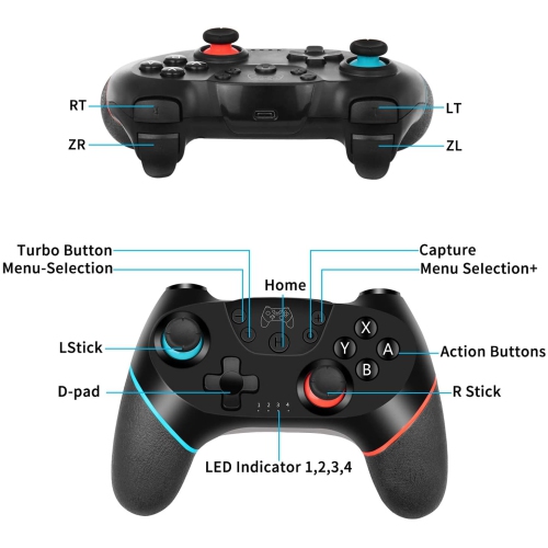 Wireless Switch Controller for Nintendo Switch, KUTIME Wireless Switch Pro Controller Switch Remote Gamepad Joystick