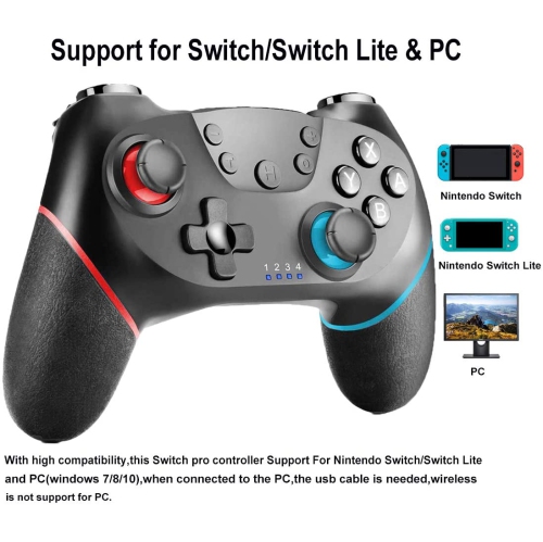 Wireless Switch Pro Controller for Nintendo Remote Bluetooth Gamepad Joystick for Nintendo Switch Console & PC Supports