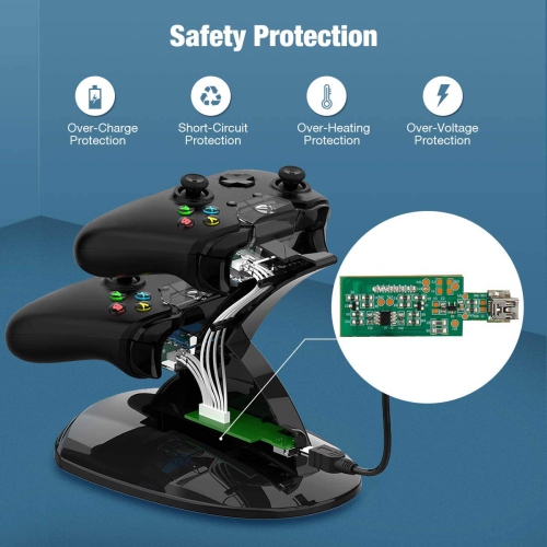 Controller Charger for Xbox One, Dual Charging Station for Xbox One/One S/One X, Come with Two 1200 MAH Quality