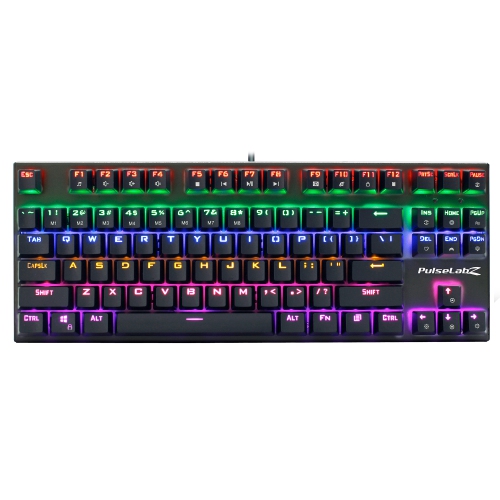 Pulselabz PL760 Gaming Keyboard - 87 Clicky Swift Keys, Optical Backlit Pro Mechanical Gaming Keyboard with Brown Switches