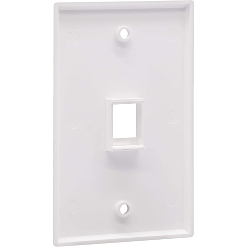 [10 Pack] BESTTEN 1-Port Keystone Wall Plate, for Keystone Jack and Modular Inserts, Unbreakable Polycarbonate, cUL