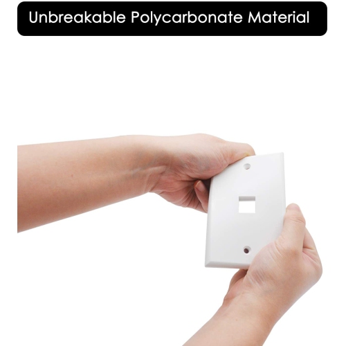 [10 Pack] BESTTEN 1-Port Keystone Wall Plate, for Keystone Jack and Modular Inserts, Unbreakable Polycarbonate, cUL