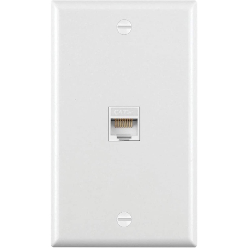 [10 Pack] BESTTEN 1-Port Keystone Wall Plate, for Keystone Jack and Modular Inserts, Unbreakable Polycarbonate, cUL