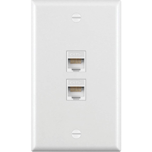 [10 Pack] BESTTEN 2-Port Keystone Wall Plate, for Keystone Jack and Modular Inserts, Unbreakable Polycarbonate, cUL