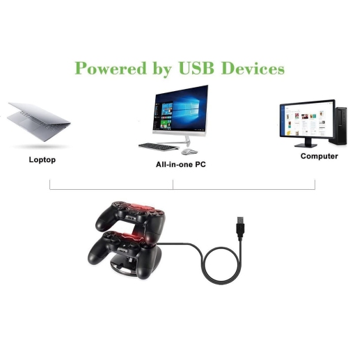 Lee York Playstation 4 Charger PS4 PS4pro PS4slim Playstation Controller Charger Dual USB Charging Station Stand