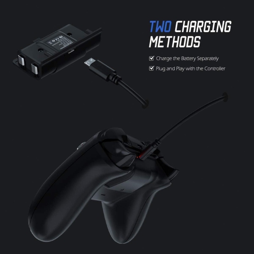 Batterie rechargeable pour Xbox One, chargeur de manette YAEYE pour Xbox One avec 2 batteries rechargeables de 1200 mAh