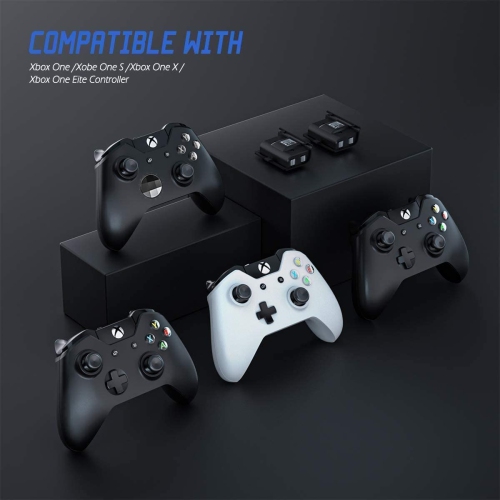 Batterie rechargeable pour Xbox One, chargeur de manette YAEYE pour Xbox One avec 2 batteries rechargeables de 1200 mAh