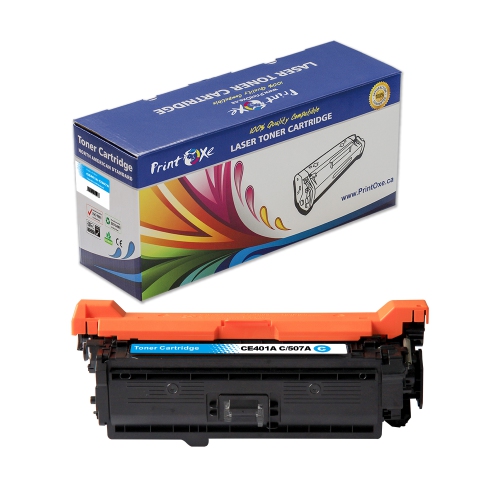 PrintOxe® CE401A Cyan Compatible 507X / 507A Toner Cartridge for HP Laserjet Enterprise 500 M551 M575 Series