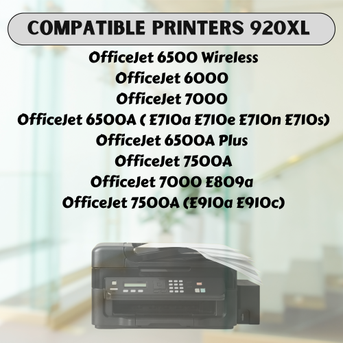 PRINTOXE® 920XL 8 Ink Cartridges 2 Sets 920 Compatible for HP for OfficeJet 6000 6500 A-I-O 6500 (CB057A) 6500A 7000 7500 7500A