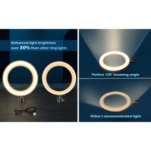 UBeesize 8" Selfie Ring Light with Tripod Stand & Cell Phone Holder for Live Stream/Makeup, UBeesize Mini Led Camera Ringlight for YouTube