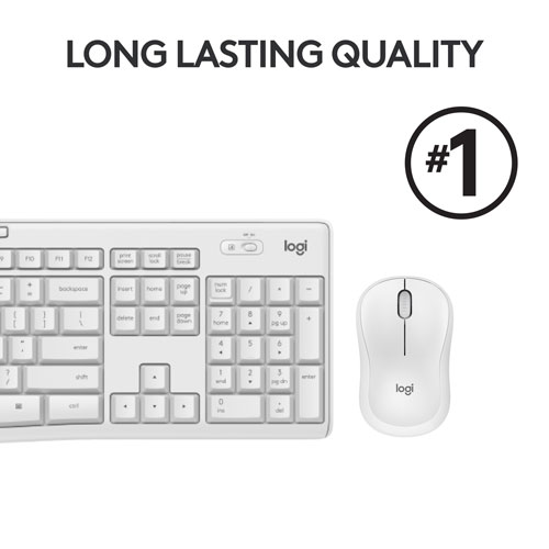 Ensemble clavier et souris optique sans fil silencieux MK295 de Logitech - Blanc cassé