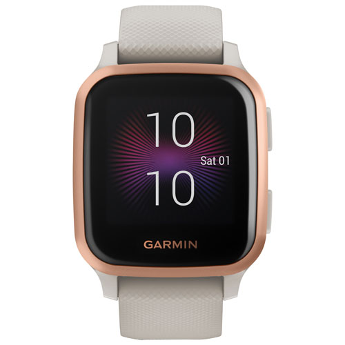 Garmin Venu SQ Music Edition Smartwatch with Heart Rate Monitor - Large - Sand/ Rose Gold