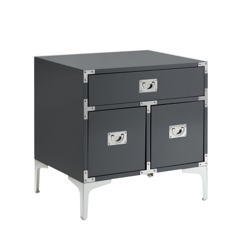 Inspired Home Maximilian Side Table/Accent Table/Nightstand, Dark Grey