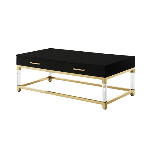 Inspired Home Muhammad Coffee Table, Black/Gold