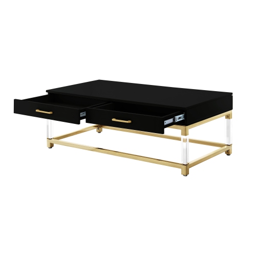 Inspired Home Muhammad Coffee Table, Black/Gold
