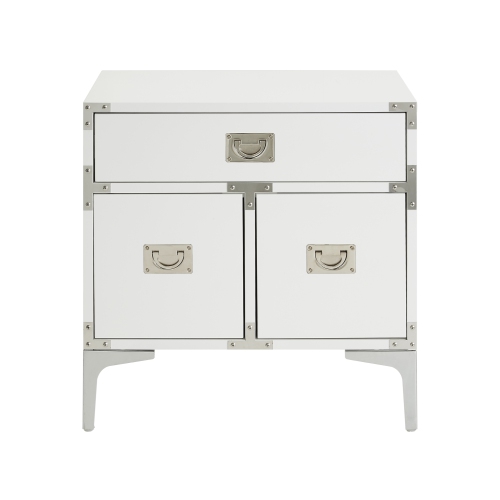 Inspired Home Maximilian Side Table/Accent Table/Nightstand, White