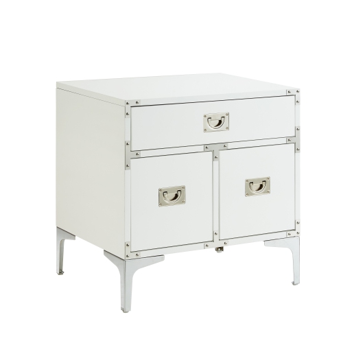 Inspired Home Maximilian Side Table/Accent Table/Nightstand, White