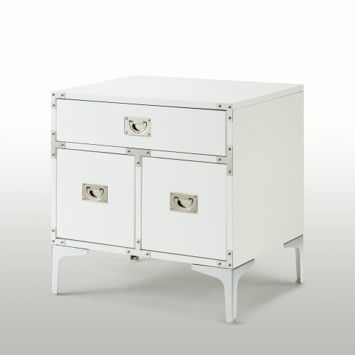Inspired Home Maximilian Side Table/Accent Table/Nightstand, White