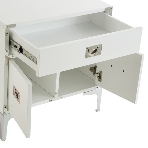 Inspired Home Maximilian Side Table/Accent Table/Nightstand, White