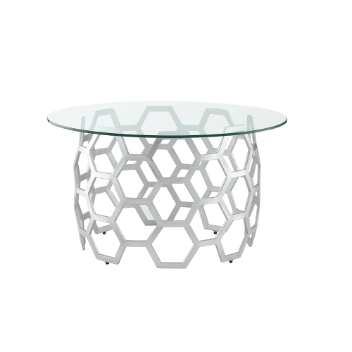 Inspired Home Donald Coffee Table, Silver