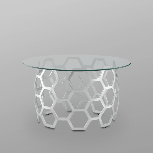 Inspired Home Donald Coffee Table, Silver