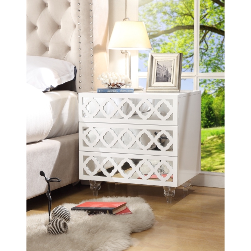 INSPIRED HOME  Deacon Side Table/accent Table/nightstand In White
